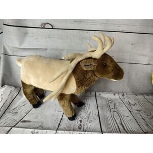 K&M International Stuffed Elk Reindeer Stuffed Animal Plush 2003